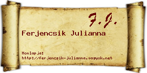 Ferjencsik Julianna névjegykártya