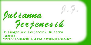 julianna ferjencsik business card